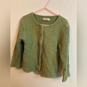 Coco Village green waffle cardigan 6 years